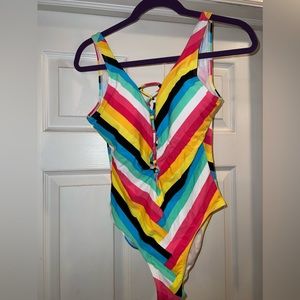 multi-color swim suit 🌈